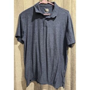 Breathe Legend Polo Shirt Mens Sz L (M)Soft Luxury Feel Blue Short Sleeve Active